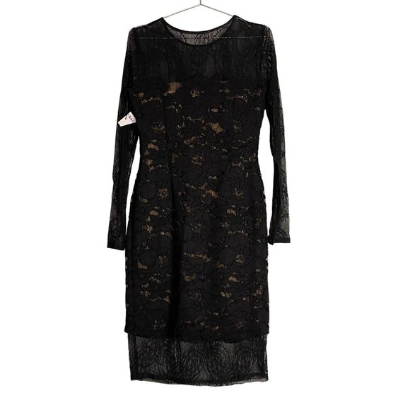 NWT Bailey 44 Black Lace Overlay Sheath Dress Size Medium NEW - Picture 2 of 7